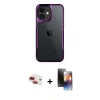 MARSİLYAN™- iPhone 11 Kılıf Akış Çizgi Koleksiyonu - Siyah 3D Antistatik Mat Seramik Nano Ekran Koruyucu + Pers Alüminyum Kamera Lens - KI