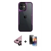 MARSİLYAN™- iPhone 11 Kılıf Akış Çizgi Koleksiyonu - Siyah 3D Antistatik Mat Seramik Nano Ekran Koruyucu + Raze Metal Kamera Lens - SH