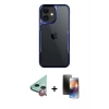 MARSİLYAN™- iPhone 11 Kılıf Akış Çizgi Koleksiyonu - Siyah 3D Antistatik Mat Seramik Nano Ekran Koruyucu + Raze Metal Kamera Lens - KI