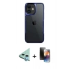 MARSİLYAN™- iPhone 11 Kılıf Akış Çizgi Koleksiyonu - Siyah 3D Antistatik Mat Seramik Nano Ekran Koruyucu + Raze Metal Kamera Lens - MI