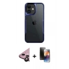 MARSİLYAN™- iPhone 11 Kılıf Akış Çizgi Koleksiyonu - Siyah 3D Antistatik Mat Seramik Nano Ekran Koruyucu + Raze Metal Kamera Lens - SH