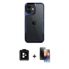 MARSİLYAN™- iPhone 11 Kılıf Akış Çizgi Koleksiyonu - Siyah 3D Antistatik Mat Seramik Nano Ekran Koruyucu + PVD Metal Kamera Lens - TU