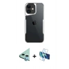 MARSİLYAN™- iPhone 11 Kılıf Akış Çizgi Koleksiyonu - Siyah 3D Antistatik Seramik Nano Ekran Koruyucu + Raze Metal Kamera Lens - MI