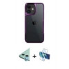 MARSİLYAN™- iPhone 11 Kılıf Akış Çizgi Koleksiyonu - Siyah 3D Antistatik Seramik Nano Ekran Koruyucu + Raze Metal Kamera Lens - MI