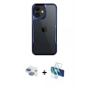 MARSİLYAN™- iPhone 11 Kılıf Akış Çizgi Koleksiyonu - Siyah 3D Antistatik Seramik Nano Ekran Koruyucu + Pers Alüminyum Kamera Lens - GI