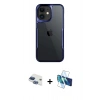 MARSİLYAN™- iPhone 11 Kılıf Akış Çizgi Koleksiyonu - Siyah 3D Antistatik Seramik Nano Ekran Koruyucu + Pers Alüminyum Kamera Lens - LT