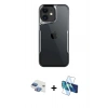 MARSİLYAN™- iPhone 11 Kılıf Akış Çizgi Koleksiyonu - Siyah 3D Antistatik Seramik Nano Ekran Koruyucu + Pers Alüminyum Kamera Lens - GI