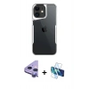 MARSİLYAN™- iPhone 11 Kılıf Akış Çizgi Koleksiyonu - Siyah 3D Antistatik Seramik Nano Ekran Koruyucu + Raze Metal Kamera Lens - MR