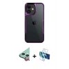 MARSİLYAN™- iPhone 11 Kılıf Akış Çizgi Koleksiyonu - Siyah 3D Antistatik Seramik Nano Ekran Koruyucu + Raze Metal Kamera Lens - KI