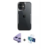 MARSİLYAN™- iPhone 11 Kılıf Akış Çizgi Koleksiyonu - Siyah 3D Antistatik Seramik Nano Ekran Koruyucu + Raze Metal Kamera Lens - MR