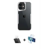 MARSİLYAN™- iPhone 11 Kılıf Akış Çizgi Koleksiyonu - Siyah 3D Antistatik Seramik Nano Ekran Koruyucu + Kamera Lens Koruma Cam - SF