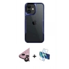 MARSİLYAN™- iPhone 11 Kılıf Akış Çizgi Koleksiyonu - Siyah 3D Antistatik Seramik Nano Ekran Koruyucu + Raze Metal Kamera Lens - SH