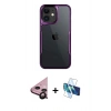 MARSİLYAN™- iPhone 11 Kılıf Akış Çizgi Koleksiyonu - Siyah 3D Antistatik Seramik Nano Ekran Koruyucu + Raze Metal Kamera Lens - SH