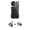 MARSİLYAN™- iPhone 11 Kılıf Akış Çizgi Koleksiyonu - Siyah 3D Antistatik Seramik Nano Ekran Koruyucu + Raze Metal Kamera Lens - SH