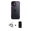 MARSİLYAN™- iPhone 11 Kılıf Akış Çizgi Koleksiyonu - Siyah 6D Antistatik Mat Seramik Hayalet Nano Ekran Koruyucu + Raze Metal Kamera Lens - GS