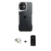 MARSİLYAN™- iPhone 11 Kılıf Akış Çizgi Koleksiyonu - Siyah 6D Antistatik Mat Seramik Hayalet Nano Ekran Koruyucu + Pers Alüminyum Kamera Lens - GD