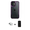 MARSİLYAN™- iPhone 11 Kılıf Akış Çizgi Koleksiyonu - Siyah 6D Antistatik Mat Seramik Hayalet Nano Ekran Koruyucu + Pers Alüminyum Kamera Lens - YL