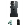 MARSİLYAN™- iPhone 11 Kılıf Akış Çizgi Koleksiyonu - Siyah 6D Antistatik Mat Seramik Hayalet Nano Ekran Koruyucu + Raze Metal Kamera Lens - MI