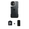 MARSİLYAN™- iPhone 11 Kılıf Akış Çizgi Koleksiyonu - Siyah 6D Antistatik Mat Seramik Hayalet Nano Ekran Koruyucu + PVD Metal Kamera Lens - SH