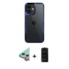 MARSİLYAN™- iPhone 11 Kılıf Akış Çizgi Koleksiyonu - Siyah 6D Antistatik Mat Seramik Hayalet Nano Ekran Koruyucu + Raze Metal Kamera Lens - KI