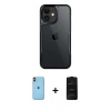 MARSİLYAN™- iPhone 11 Kılıf Akış Çizgi Koleksiyonu - Siyah 6D Antistatik Mat Seramik Hayalet Nano Ekran Koruyucu + Neon Fosforlu Kamera Lens - TU