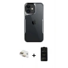 MARSİLYAN™- iPhone 11 Kılıf Akış Çizgi Koleksiyonu - Siyah 6D Antistatik Mat Seramik Hayalet Nano Ekran Koruyucu + Pers Alüminyum Kamera Lens - GD