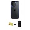 MARSİLYAN™- iPhone 11 Kılıf Akış Çizgi Koleksiyonu - Siyah 6D Antistatik Mat Seramik Hayalet Nano Ekran Koruyucu + Rainbow Kamera Lens Koruma Cam - KI