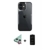 MARSİLYAN™- iPhone 11 Kılıf Akış Çizgi Koleksiyonu - Siyah 6D Antistatik Mat Seramik Hayalet Nano Ekran Koruyucu + Raze Metal Kamera Lens - KI