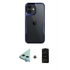 MARSİLYAN™- iPhone 11 Kılıf Akış Çizgi Koleksiyonu - Siyah 6D Antistatik Mat Seramik Hayalet Nano Ekran Koruyucu + Raze Metal Kamera Lens - MI