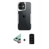 MARSİLYAN™- iPhone 11 Kılıf Akış Çizgi Koleksiyonu - Siyah 6D Antistatik Mat Seramik Hayalet Nano Ekran Koruyucu + Raze Metal Kamera Lens - KI