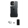 MARSİLYAN™- iPhone 11 Kılıf Akış Çizgi Koleksiyonu - Siyah 6D Antistatik Mat Seramik Hayalet Nano Ekran Koruyucu + Pers Alüminyum Kamera Lens - YL