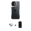 MARSİLYAN™- iPhone 11 Kılıf Akış Çizgi Koleksiyonu - Siyah 6D Antistatik Mat Seramik Hayalet Nano Ekran Koruyucu + Pers Alüminyum Kamera Lens - GI