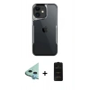 MARSİLYAN™- iPhone 11 Kılıf Akış Çizgi Koleksiyonu - Siyah 6D Antistatik Mat Seramik Hayalet Nano Ekran Koruyucu + Raze Metal Kamera Lens - MI