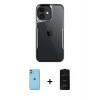 MARSİLYAN™- iPhone 11 Kılıf Akış Çizgi Koleksiyonu - Siyah 6D Antistatik Mat Seramik Hayalet Nano Ekran Koruyucu + Neon Fosforlu Kamera Lens - YL