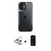 MARSİLYAN™- iPhone 11 Kılıf Akış Çizgi Koleksiyonu - Siyah 6D Antistatik Mat Seramik Hayalet Nano Ekran Koruyucu + Raze Metal Kamera Lens - GS