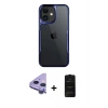 MARSİLYAN™- iPhone 11 Kılıf Akış Çizgi Koleksiyonu - Siyah 6D Antistatik Mat Seramik Hayalet Nano Ekran Koruyucu + Raze Metal Kamera Lens - MR