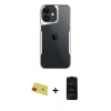 MARSİLYAN™- iPhone 11 Kılıf Akış Çizgi Koleksiyonu - Siyah 6D Antistatik Mat Seramik Hayalet Nano Ekran Koruyucu + Rainbow Kamera Lens Koruma Cam - KI