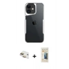 MARSİLYAN™- iPhone 11 Kılıf Akış Çizgi Koleksiyonu - Siyah 6D Mat Seramik Hayalet Nano Ekran Koruyucu + Pers Alüminyum Kamera Lens - GD