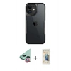 MARSİLYAN™- iPhone 11 Kılıf Akış Çizgi Koleksiyonu - Siyah 6D Mat Seramik Hayalet Nano Ekran Koruyucu + Raze Metal Kamera Lens - KI