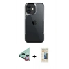 MARSİLYAN™- iPhone 11 Kılıf Akış Çizgi Koleksiyonu - Siyah 6D Mat Seramik Hayalet Nano Ekran Koruyucu + Raze Metal Kamera Lens - KI