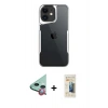 MARSİLYAN™- iPhone 11 Kılıf Akış Çizgi Koleksiyonu - Siyah 6D Mat Seramik Hayalet Nano Ekran Koruyucu + Raze Metal Kamera Lens - KI