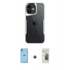 MARSİLYAN™- iPhone 11 Kılıf Akış Çizgi Koleksiyonu - Siyah 6D Mat Seramik Hayalet Nano Ekran Koruyucu + Neon Fosforlu Kamera Lens - YL