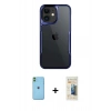 MARSİLYAN™- iPhone 11 Kılıf Akış Çizgi Koleksiyonu - Siyah 6D Mat Seramik Hayalet Nano Ekran Koruyucu + Neon Fosforlu Kamera Lens - YL