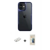 MARSİLYAN™- iPhone 11 Kılıf Akış Çizgi Koleksiyonu - Siyah 6D Mat Seramik Hayalet Nano Ekran Koruyucu + Renkli Kamera Lens Koruma Cam - PE