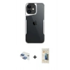 MARSİLYAN™- iPhone 11 Kılıf Akış Çizgi Koleksiyonu - Siyah 6D Mat Seramik Hayalet Nano Ekran Koruyucu + Pers Alüminyum Kamera Lens - GI