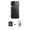 MARSİLYAN™- iPhone 11 Kılıf Akış Çizgi Koleksiyonu - Siyah 6D Mat Seramik Hayalet Nano Ekran Koruyucu + PVD Metal Kamera Lens - MI
