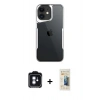 MARSİLYAN™- iPhone 11 Kılıf Akış Çizgi Koleksiyonu - Siyah 6D Mat Seramik Hayalet Nano Ekran Koruyucu + PVD Metal Kamera Lens - MI
