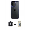 MARSİLYAN™- iPhone 11 Kılıf Akış Çizgi Koleksiyonu - Siyah 6D Mat Seramik Hayalet Nano Ekran Koruyucu + PVD Metal Kamera Lens - MI