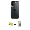 MARSİLYAN™- iPhone 11 Kılıf Akış Çizgi Koleksiyonu - Siyah 6D Mat Seramik Hayalet Nano Ekran Koruyucu + Rainbow Kamera Lens Koruma Cam - KI