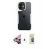 MARSİLYAN™- iPhone 11 Kılıf Akış Çizgi Koleksiyonu - Siyah 6D Mat Seramik Hayalet Nano Ekran Koruyucu + Siyah Raze Metal Kamera Lens